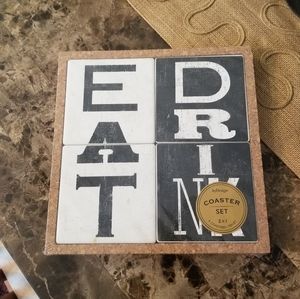Eat Drink Coaster Set/Trivet